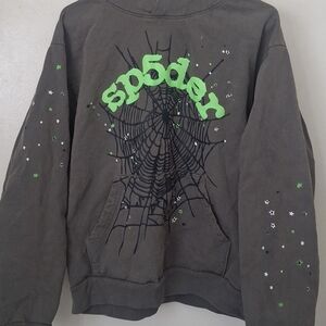 Sp5der Worldwide Gray Hoodie size M